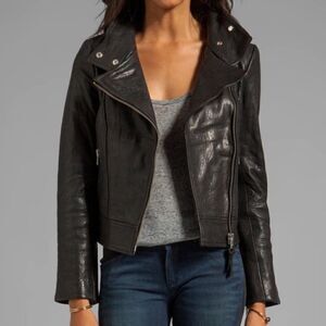 Mackage
Kenya Black Pebbled Leather Motorcycle Jacket